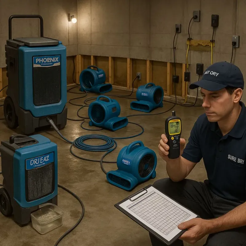 Structural Drying and Dehumidification process in Elton, LA